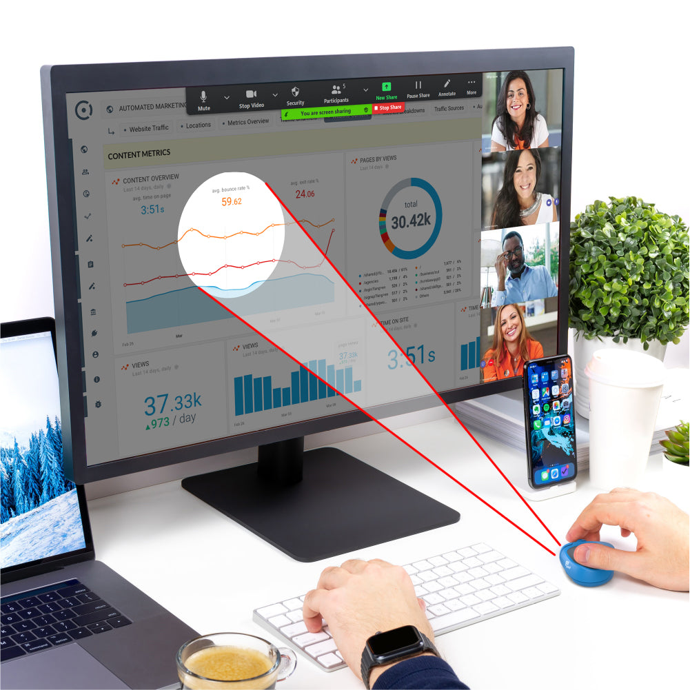 GoPoint - An ergonomic mouse - not only enhances productivity of your work, help you stand out in your virtual meetings and allows you to optimise your presentations, but also improves your health by relieving the pain of Carpal Tunnel and Tendinitis.